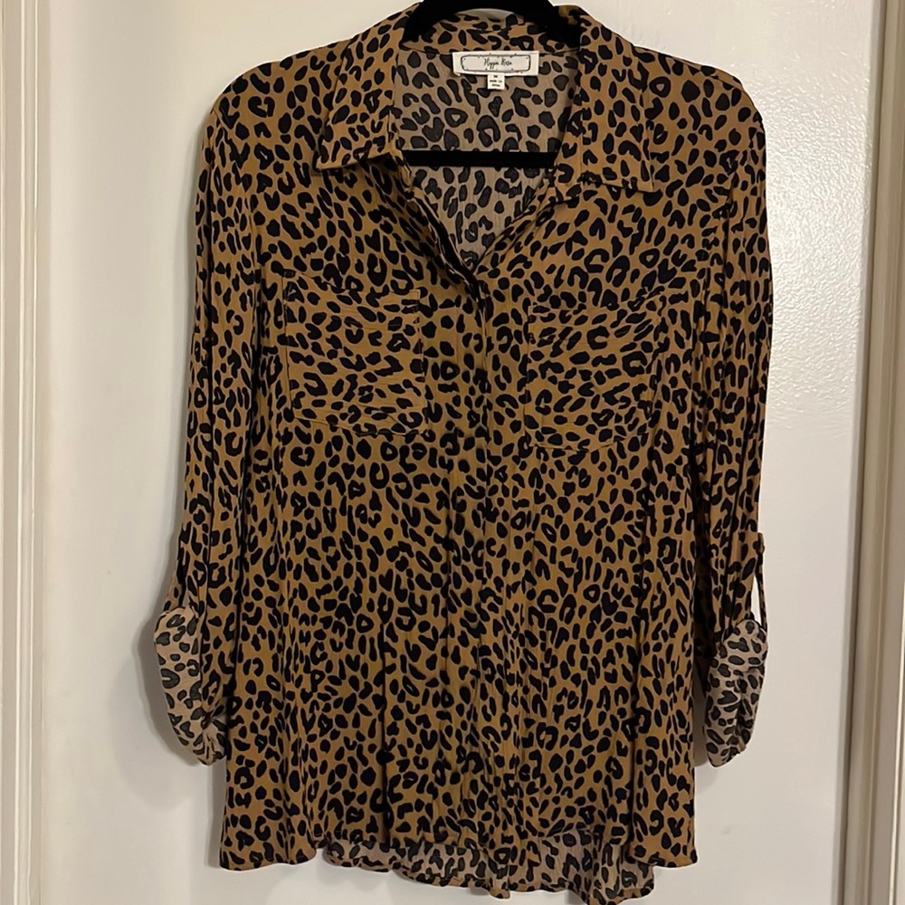 Leopard Pattern button down shirt